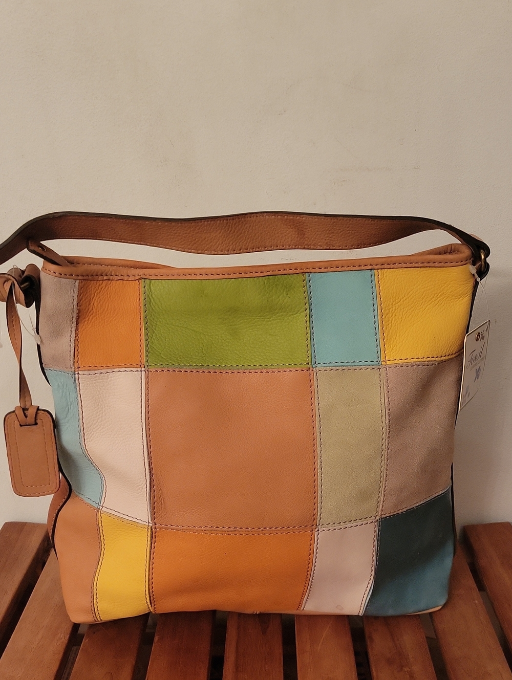 Fossil Leather Patchwork Purse